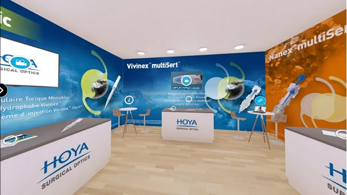 Hoya surgical optics presented a 360-degree virtual booth experience live at the SFO 2020 virtual conference