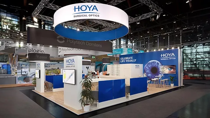Hoya surgical optics booth at the 2022 Internationaler Kongress der Deutschen Ophthalmochirurgen (DOC) in Nürnberg